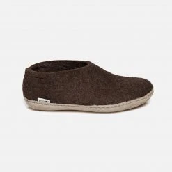 Glerups Adult's Felted Wool Slipper Shoe - Brown