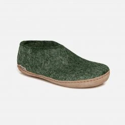Glerups Adults Adult's Felted Wool Slipper Shoe - Forest