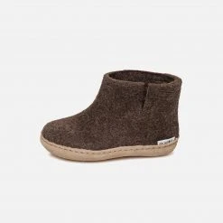 Glerups Shoes Felted Wool Slipper Boot - Brown