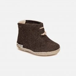 Glerups Felted Wool Toddler Slipper Boot - Brown