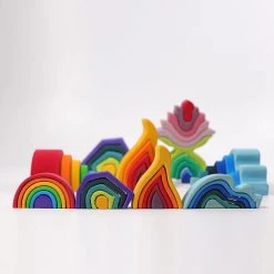 Grimms 6 Piece Wooden Rainbow - Colourful Toys