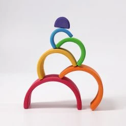 Grimms 6 Piece Wooden Rainbow - Colourful Toys