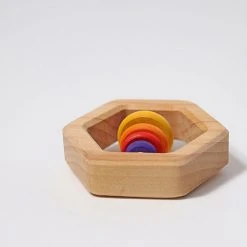 Grimms Rainbow Rattle - Hexagonal Baby Gifts