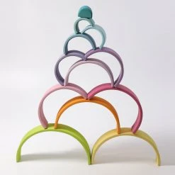 Grimms 12 Piece Wooden Rainbow - Pastel