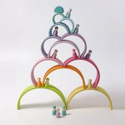 Grimms 12 Piece Wooden Rainbow - Pastel