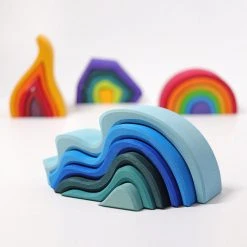 Grimms Wooden Water Waves Stacking Toy