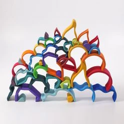 Grimms Wooden Water Waves Stacking Toy