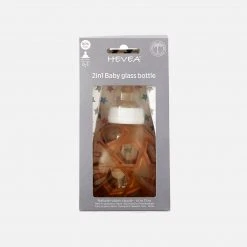 HEVEA Glass And Natural Rubber Baby Bottle With Star Ball Cover - 120ml Baby Play
