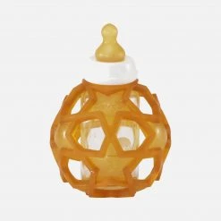 HEVEA Glass And Natural Rubber Baby Bottle With Star Ball Cover - 120ml Baby Play