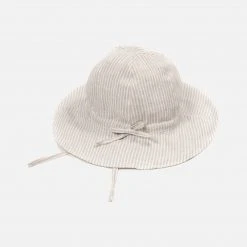 Huttelihut Linen Yvonne Summer Hat - Camel Stripe