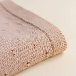 Hvid Baby Sleep & Blankets Merino Wool Bibi Pointelle Blanket/Swaddle - Apricot
