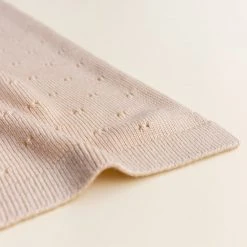 Hvid Merino Wool Bibi Pointelle Blanket/Swaddle - Oat Baby Gifts