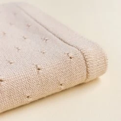 Hvid Merino Wool Bibi Pointelle Blanket/Swaddle - Oat Baby Gifts