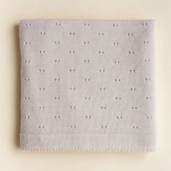 Hvid Merino Wool Bibi Pointelle Blanket/Swaddle - Off White Baby Sleep & Blankets