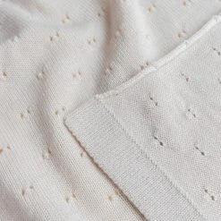 Hvid Merino Wool Bibi Pointelle Blanket/Swaddle - Off White Baby Sleep & Blankets