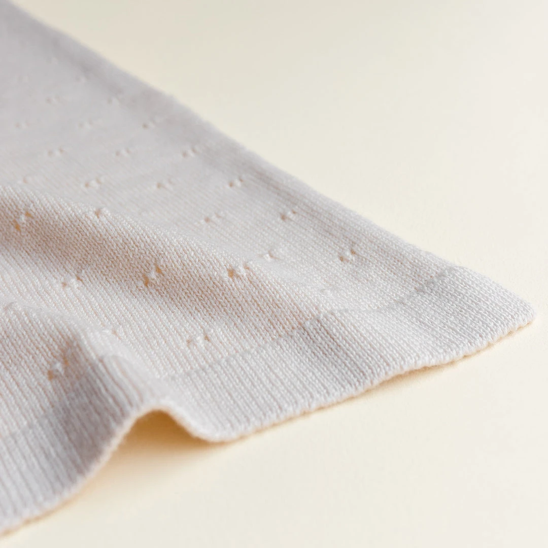 Hvid Merino Wool Bibi Pointelle Blanket/Swaddle - Off White Baby Sleep & Blankets