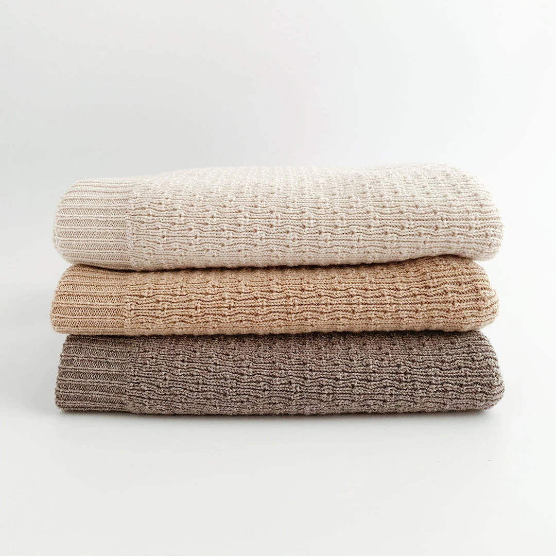 Hvid Merino Wool Dora Blanket/Swaddle - Sand Baby Sleep & Blankets