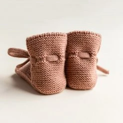 Hvid Merino Wool Booties - Terracotta Baby Wool