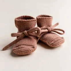 Hvid Merino Wool Booties - Terracotta Baby Wool