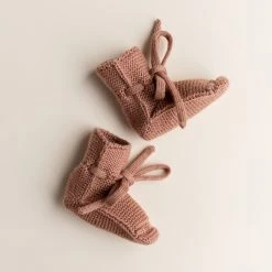Hvid Merino Wool Booties - Terracotta Baby Wool