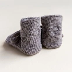 Hvid Baby Wool Merino Wool Booties - Otter