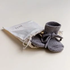 Hvid Baby Wool Merino Wool Booties - Otter