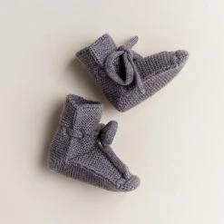 Hvid Baby Wool Merino Wool Booties - Otter