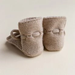 Hvid Merino Wool Booties - Sand
