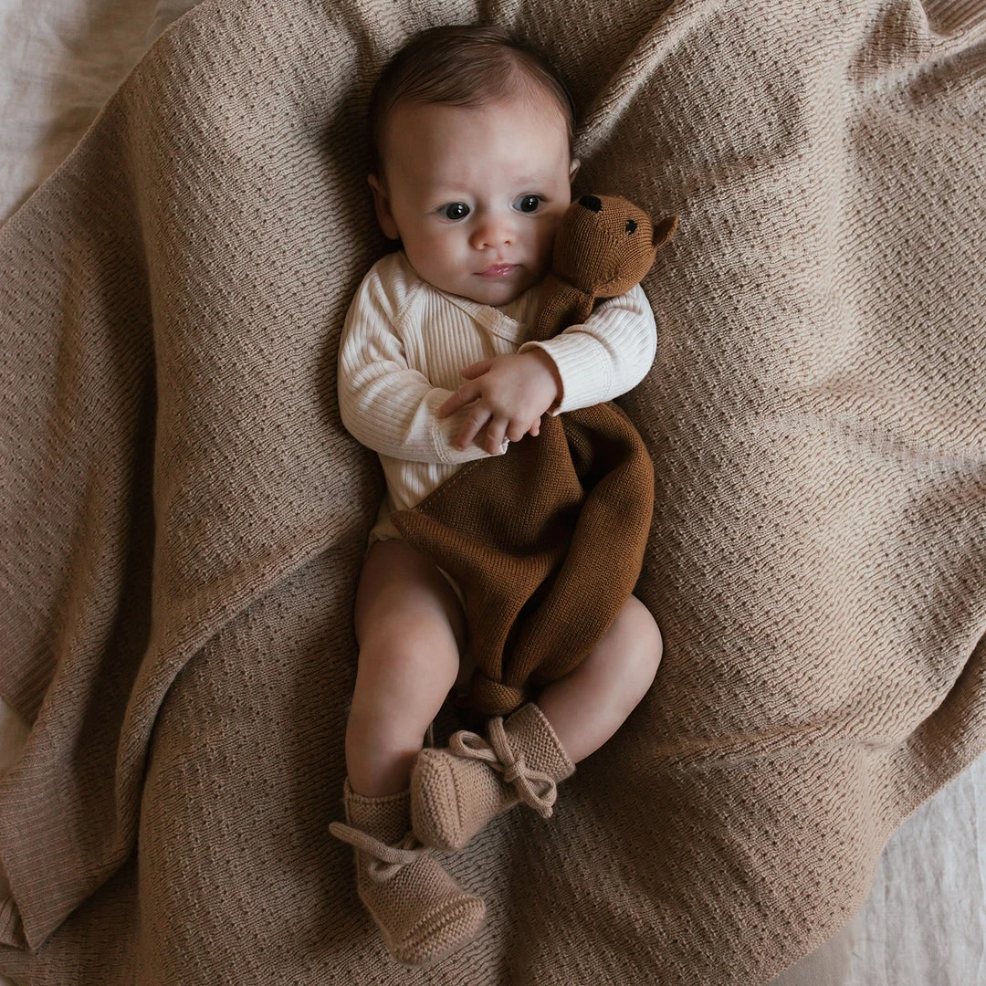 Hvid Merino Wool Dora Blanket/Swaddle - Sand Baby Sleep & Blankets