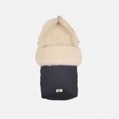 Kaiser Organic Cotton Vegetable/Mimosa Tanned Sheepskin Universal Pushchair Footmuff - Dark Anthracite