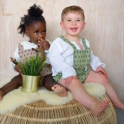 Kamso Baby Wax Cotton Anwuli Romper - Plum Fawn Cotton & Linen