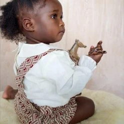 Kamso Baby Wax Cotton Anwuli Romper - Plum Fawn Cotton & Linen