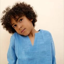 Kamso Cotton & Linen Cotton Mali Shirt - Light Indigo