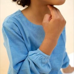 Kamso Cotton & Linen Cotton Mali Shirt - Light Indigo