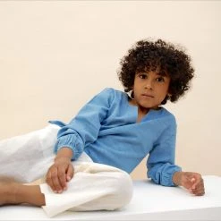 Kamso Cotton & Linen Cotton Mali Shirt - Light Indigo