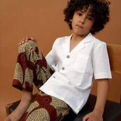 Kamso Cotton & Linen Wax Cotton Remi Trousers - Hazel Sprout