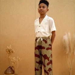 Kamso Cotton & Linen Wax Cotton Remi Trousers - Hazel Sprout