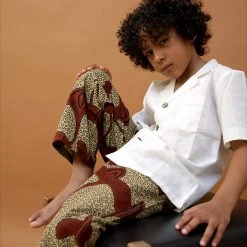 Kamso Cotton & Linen Wax Cotton Remi Trousers - Hazel Sprout