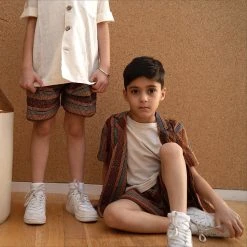 Kamso Wax Cotton Temi Shorts - Golden Stripe