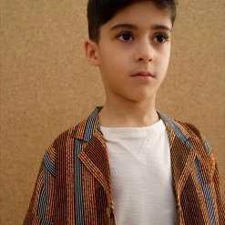 Kamso Wax Cotton Temi Shirt - Golden Stripe Cotton & Linen