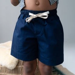 Kamso Cotton Shorts - Dark Indigo