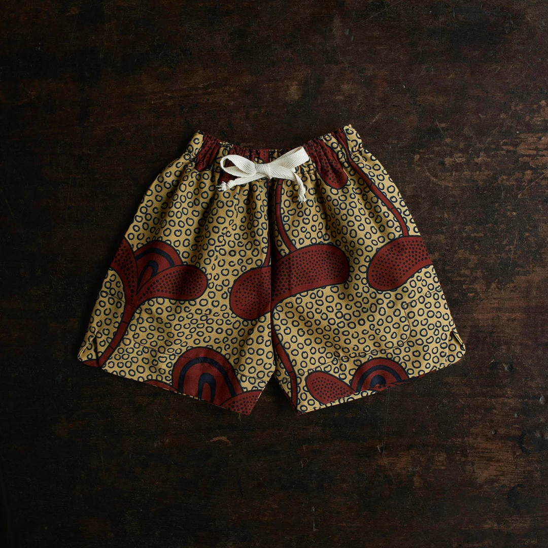 Kamso Exclusive Wax Cotton Temi Shorts - Hazel Sprout Cotton & Linen