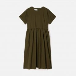 Kate Sheridan SALE Women's Cotton Summer Flow Dress - Olive Seersucker