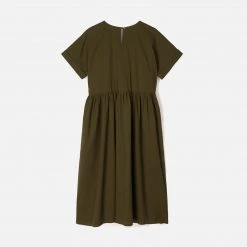 Kate Sheridan SALE Women's Cotton Summer Flow Dress - Olive Seersucker
