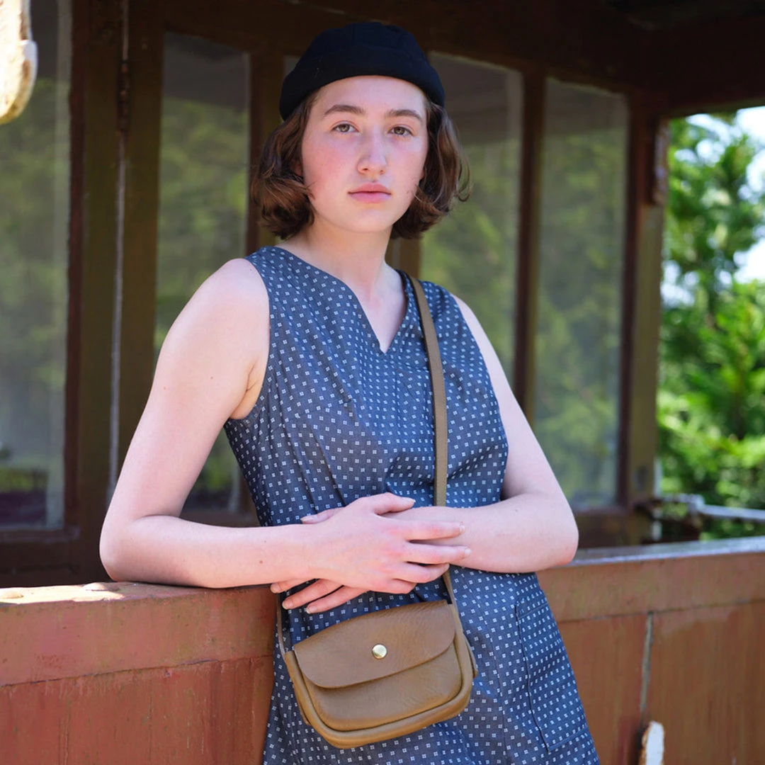 Kate Sheridan SALE Leather Mini Pop Bag - Olive