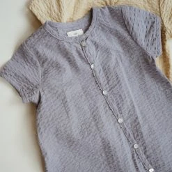 Konges Sløjd SALE Cotton Seersucker Ace Romper - Sleet