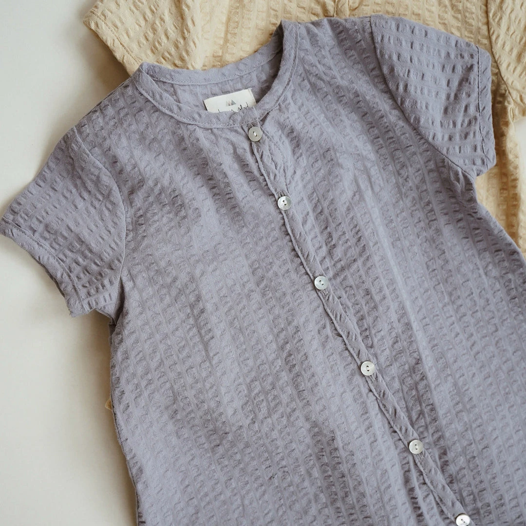 Konges Sløjd SALE Cotton Seersucker Ace Romper - Sleet