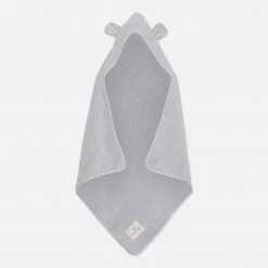 Konges Sløjd Organic Cotton Hooded Baby Terry Towel - Dusty Blue