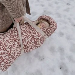 Konges Sløjd Nemuri Sleeping Bag - Winter Leaves Dark Red