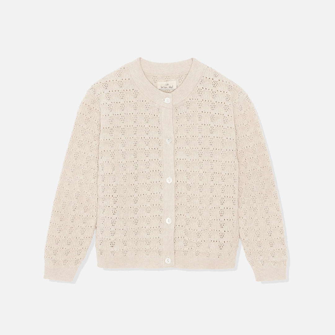 Konges Sløjd Organic Cotton Iris Knit Cardigan - Summer Sand SALE